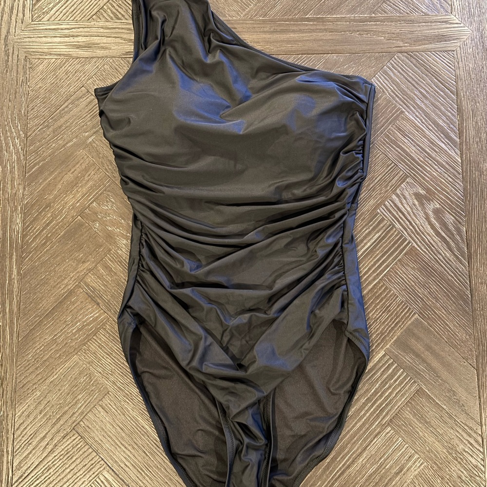 Ruched One-Shoulder One-Piece Swimsuit